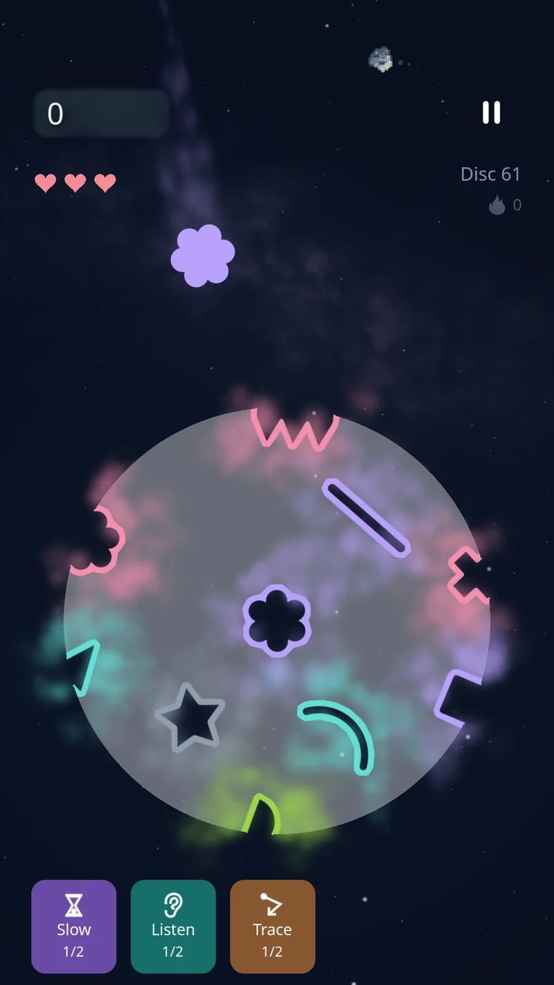 A later disc introduces several colorful shape openings.